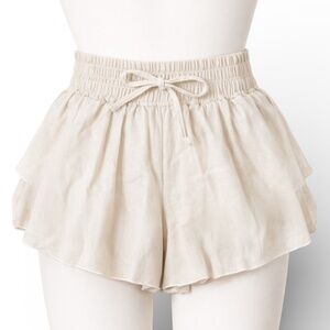 INDAH High Waist Flutter Tie Waist Shorts SIZE XS